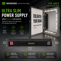 HX-60LF-12 60W 220V 12V 5A Alimentation LED AC/DC ultra-mince en aluminium pour éclairage public, transformateur de driver d'éclairage