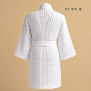 Accappatoio in spugna waffle per hotel con logo ricamato personalizzato, 100% cotone egiziano, <span class=keywords><strong>set</strong></span> di <span class=keywords><strong>accappatoi</strong></span> di lusso per hotel e spa. - Product Image 2
