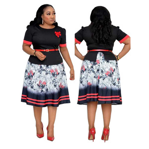 Vestido Casual <span class=keywords><strong>de</strong></span> Moda para Mujer, <span class=keywords><strong>Talla</strong></span> <span class=keywords><strong>Grande</strong></span>, Estilo Africano, Diseño Floral, Última Moda 2022, Alta Calidad - Product Image 2