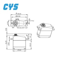Servomoteur compact sans noyau CYS S8255 HV à engrenages métalliques 10kg.cm, fonctionnement silencieux pour pièces d'avion RC