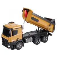 Nieuwe Huina 1573 1/14 Rc Dumping Truck 2.4Ghz 10CH Afstandsbediening Dump Zelfontlading Techniek Vrachtwagen Led Licht rc Truck Model