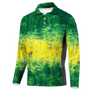 Polo de pêche pour homme en ripstop bleu clair avec protection solaire UPF 50+, imprimé personnalisé - Product Image 5
