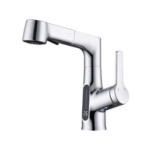 Grifo de Lavabo de Baño con Pantalla Digital Inteligente, Diseño Moderno y Sencillo, Válvula de Cerámica, Montaje <span class=keywords><strong>en</strong></span> Encimera, Agua Fría y Caliente, Venta al por Mayor - Product Image 1