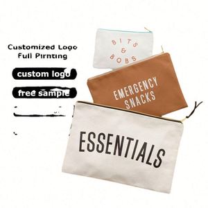 Custom Shopping Bags <b>Small</b> Zipper Cotton Canvas <b>Handbag</b> and Cosmetic Bag - Product Image 2