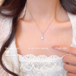 Collana a catena con motivo geometrico chiaro per ragazze alla moda all'ingrosso gioielli in acciaio inossidabile - Product Image 2