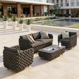 Modern Luxury Aluminum Patio Set for Hotels Villas Courtyards Parks Dining Weather Resistant Garden Outdoor Furniture - Product Image 1