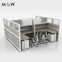 M&W Foshan Manufacture 4 Person Office Cubicle Workstation Partition Aluminum Sales Cubicle Partition