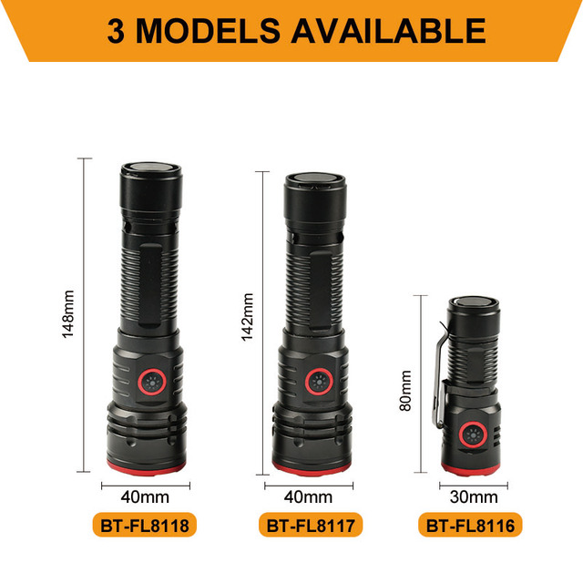 High-Power 1500 Lumens USB Type-C Rechargeable LED Flashlight 1100mAh Lithium 18350 Adjustable Head Product Flashlights Torches