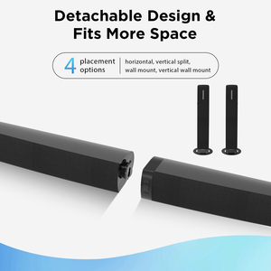 <span class=keywords><strong>Barra</strong></span> <span class=keywords><strong>de</strong></span> <span class=keywords><strong>sonido</strong></span> <span class=keywords><strong>de</strong></span> 100W para Smart TV 2 en 1 desmontable Home Theater Surround Sound ARC/Optical/AUX/USB conexiones para TV/PC/proyector - Product Image 3