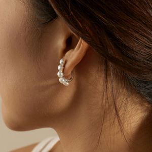 Dylam Classic Collection Fine Fashion Women Jewelry S925 Silver 18K Gold Plated Fresh Water Pearl <b>Hook</b> <b>Clip</b> on Earrings Jewelry - Product Image 5