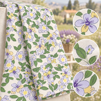 Tissu Popeline de Coton Imprimé Numérique Personnalisé Motif Floral Héritage Élégant, Doux 105 g/m² pour Robes, Blouses et Matelassage