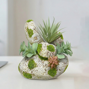 Décoration de table en pierre zen artificielle, style jardin de roches moderne, arrangement de succulentes en résine, décoration de bureau haut de gamme - Product Image 2