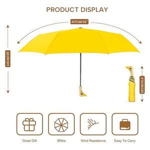 Modern Auto Windproof Compact Folding <b>Umbrella</b> 3-Level Reverse Folding Black Fiberglass Frame 190T Pongee Straight Design - Product Image 5