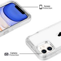 Coque de téléphone transparente en TPU PC antichoc pour iPhone 11 12 13 14 Pro Max, protection intégrale, coque blindée