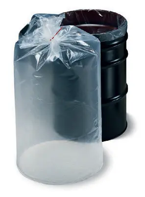 Venta al por mayor de bolsas de basura, bolsa de plástico transparente con forro de fondo redondo, bolsas con forro de tambor para alimentos de 55 galones
