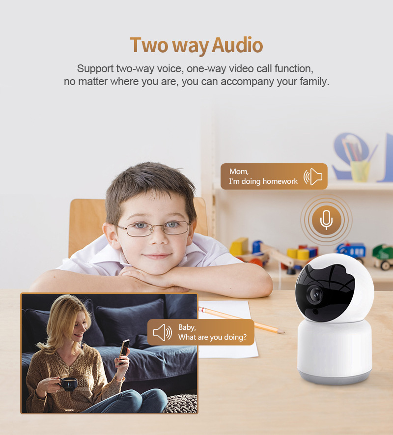 Caméra intelligente de Wifi de caméra de sécurité d'intérieur à télécommande audio du suivi automatique PTZ du Smart Home 2MP/3MP Hd Two Way de Glomarket