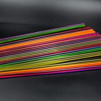 Tige ronde en acrylique, 24 pièces, 6mm OD 305mm L, ligne droite multicolore, bâton de barre en plastique solide PMMA, jaune, bleu, orange, vert, violet, rouge