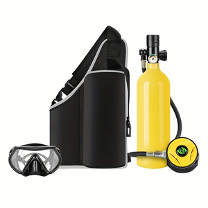 3pcs Réservoir <span class=keywords><strong>de</strong></span> <span class=keywords><strong>plongée</strong></span> Snorkel Masl Set 1L Cylindre en alliage d'aluminium Universal Fit Leisure Diving Gear and Backup Air Bottle for Rescue - Product Image 1