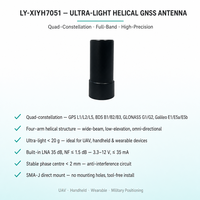 Antenne GNSS pleine bande LY-XIYH7051 GPS BDS GLONASS Galileo Centre de phase 2mm IP67 SMA pour drone et levés portatifs