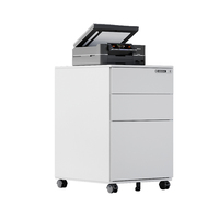 Classeur sur pied mobile bureau sous bureau tiroir coulissant armoire de rangement serrure à combinaison blanc 3 tiroirs porte à ouverture latérale