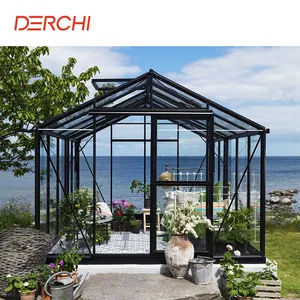 Customized Winter Garden Free Standing Outdoor Triangle Sunrooms Prefabricated Glass Houses