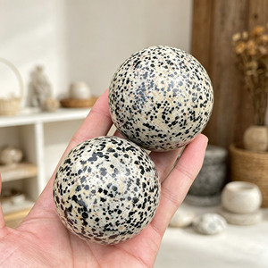 Esfera de Jaspe Dálmata Natural al por Mayor, Bola de Piedra Curativa de Cristal Pulido a Mano para Reiki, Meditación, Decoración del Hogar y Regalo - Product Image 1