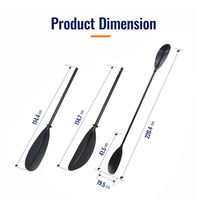 Pagaie de kayak BAICHENG BC-KAYAK légère, amovible, à deux pales en aluminium noir, durable, avec lame en PP