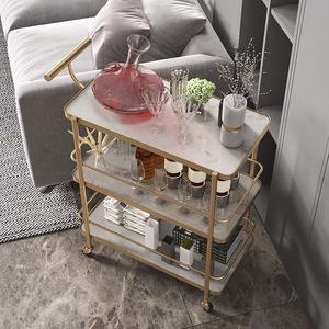 Chariot de bar à cadre en métal de luxe nouvel état chariot de salle à manger pour la maison hôtel servant des boissons liqueurs camions de nourriture <span class=keywords><strong>meubles</strong></span> - Product Image 3