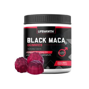 Lifeworth Yohimbine Tongkat Ali Mannelijke Vruchtbaarheidscapsules Zwart Maca Gummy