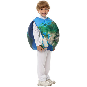 Costume de cosplay de la Terre pour enfants de 5 à 7 ans, combinaison blanche en spandex avec gilet globe et gants de vaisseau spatial - Product Image 4
