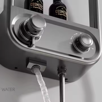 Ensemble de panneaux thermostatiques à double poignée pour salle de bain Robinet de douche à effet pluie à affichage numérique avec jet d'arrêt pour villas et hôtels