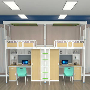 Современная школьная мебель, двухместная железная кровать для студентов, удобная металлическая спальня-Лофт - Product Image 6