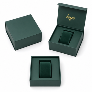 Custom Logo Rigid Watch Box Premium Packaging Custom Gold Stamping Clamshell Paper Watch Gift Box Factory - Product Image 1