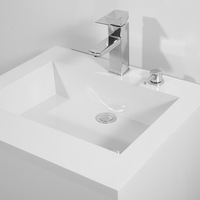 Lavabo carré à poser au sol pour ablutions (Wudu) en pierre frittée, pour musulmans, équipement sanitaire, lavabo sur piédestal pour le lavage des pieds, seau pour mosquée