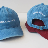 Topi Baseball Dad Hat Polos Custom Tanpa Motif, Bahan Katun Denim, 6 Panel, Snapback, Dapat Disesuaikan, Dengan Patch Tenun, Gorras