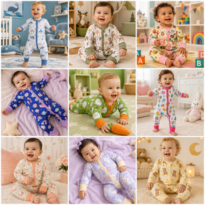 Combinaison pour bébé en bambou et élasthanne ultra-douce, respirante, pour nourrissons, vêtements de bébé de qualité supérieure pour dormir - Product Image 4