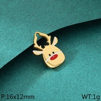 Accessoires de bijoux en acier inoxydable électroplaqué 18 carats sur le thème de Noël, pendentifs DIY, arbre de Noël, Père Noël, bonhomme de neige, renne
