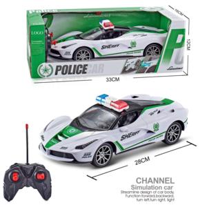 Voiture de police RC à l'échelle 1:16, croiseur de <span class=keywords><strong>patrouille</strong></span> télécommandé à 4 canaux avec lumières LED, véhicule électrique à grande vitesse pour garçons - Product Image 2