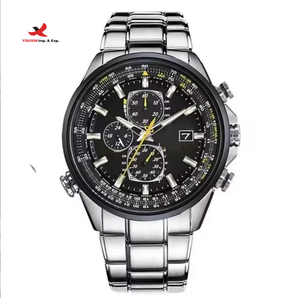 Montre automatique de luxe tendance HQ, multifonction, étanche, avec calendrier à quartz, en acier inoxydable, cadran rond fantaisie, promotion mixte - Product Image 2