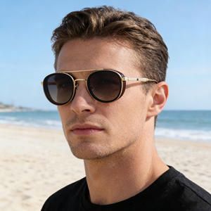 Gafas de Sol Retro Ovaladas Estilo Europeo Americano, Unisex, Marco Negro, Metal y Plástico, Protección UV400 Clase 2, Modelo 2A405 - Product Image 1
