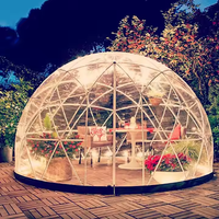 Dôme géodésique transparent en PVC sur mesure, double couche, trois saisons, serre gonflable, igloo de jardin, tente de repas en plein air