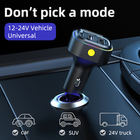 Pengisi daya mobil 6-in-1 Super cepat dengan PD 3.0 mendukung Android & antarmuka tipe-c 66W untuk pengisian daya mobil