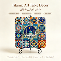 Panneau de carrelage en résine de style Iznik islamique personnalisé, ornement 3D, mosquée, croissant de lune, motif géométrique, décoration du Ramadan, vente en gros