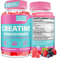 Gummies de créatine végétaliennes entièrement naturelles, certifiées Halal, avec un fort soutien de la marque, compléments de créatine pour les sportifs végétaliens