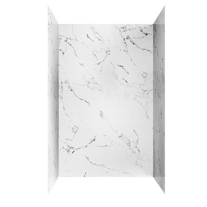 3PCS Set Marble <strong>White</strong> Acrylic Decorative Material Bathroom Wall <strong>Panels</strong> for Shower Enclosure - Product Image 1