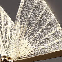 Lampe suspendue LED papillon artistique minimaliste de luxe moderne pour salle à manger Restaurant Lobby Escalier Lustre Lumière