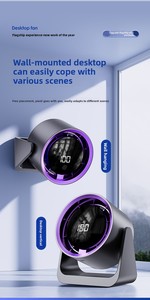 Quạt để bàn di động nhỏ gọn, 5 tốc độ, hẹn giờ, sạc lại được, tiếng ồn thấp, 1800mah, kiểu dáng Tubo, dùng cho văn phòng - Product Image 4