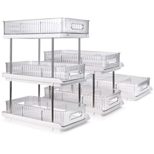 Organiseurs de rangement multifonctionnels de haute qualité pour la maison et la cuisine, organiseurs sous l'évier à 3 niveaux, étagères et supports de rangement - Product Image 1