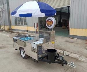 Outdoor Mobile Hot Dog Cart Open Style Stainless Small Food Cart for Commerical Hot Dog Cooking Stand - Product Image 3