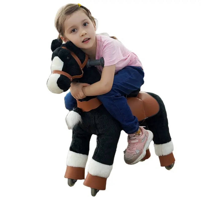 Mainan Berkendara Kuda Poni, Lucu 2022 Scooter Mekanis dengan Empat Roda